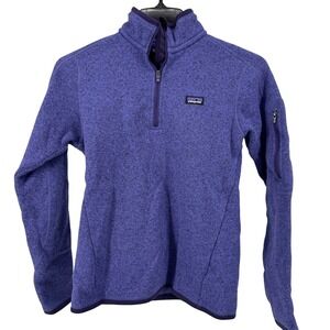 Patagonia Better Sweater Womens Small Purple Speckled 1/4 Zip Pullover Jacket